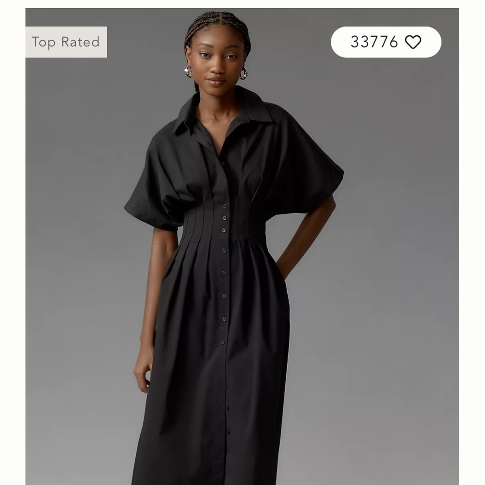NWT Anthropologie Tobie Shirt Maxi Dress Black XS / XXS